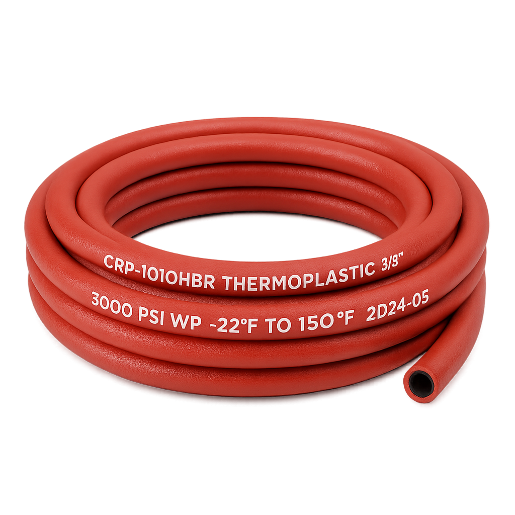 خرید شیلنگ ترموپلاستیک مشکی دو لا نخ داخل تفلون zec ol7 CO2 200 بار 1/4 اینچ