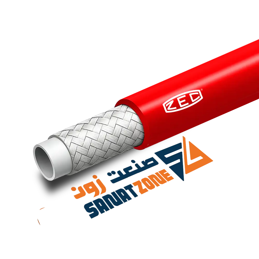 شیلنگ ترموپلاستیک قرمز دو لا نخ داخل تفلون CRP 1010HBR (167 بار 3/8 اینچ)