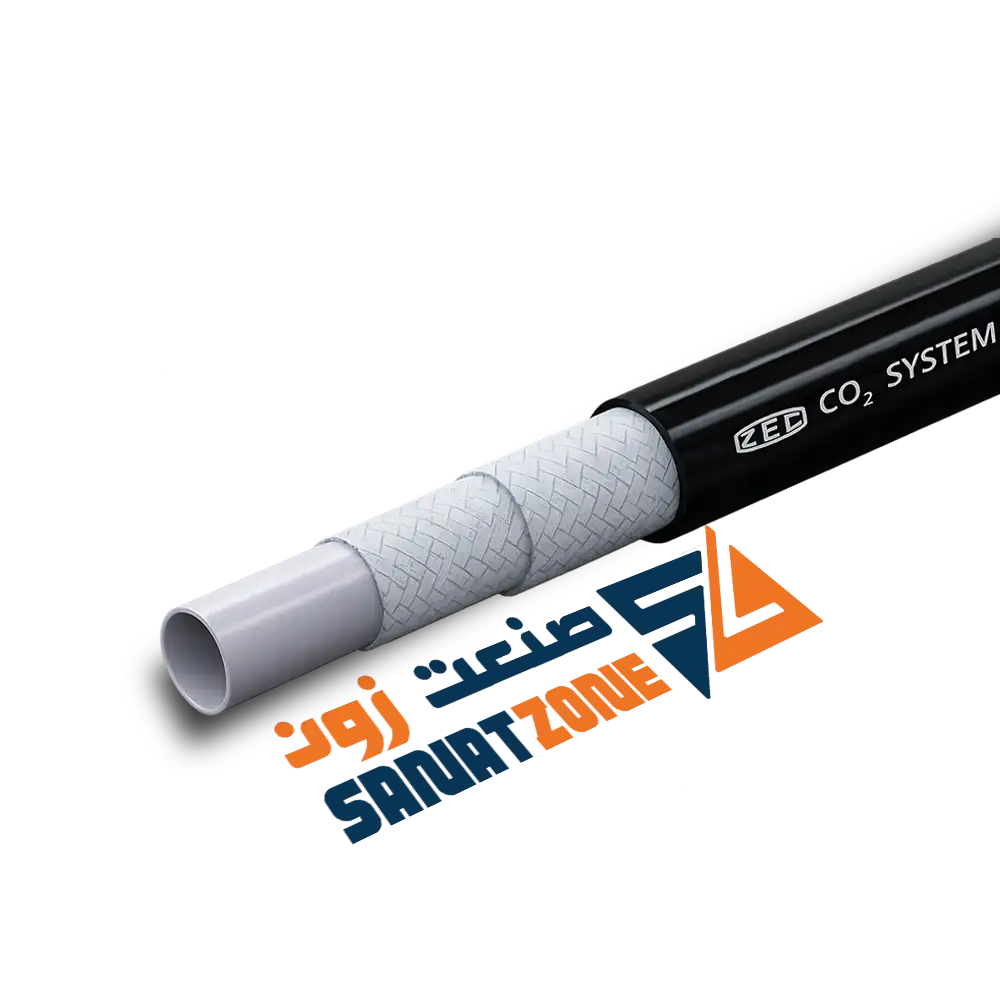 شیلنگ ترموپلاستیک مشکی دو لا نخ داخل تفلون zec ol7 CO2 (200 بار 1/4 اینچ)