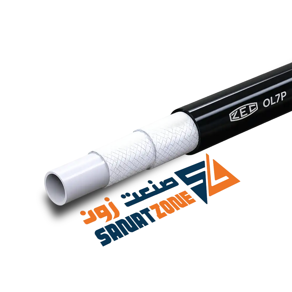 شیلنگ ترموپلاستیک مشکی دو لا نخ داخل تفلون ZEC OL7P (200 بار 1/4 اینچ)