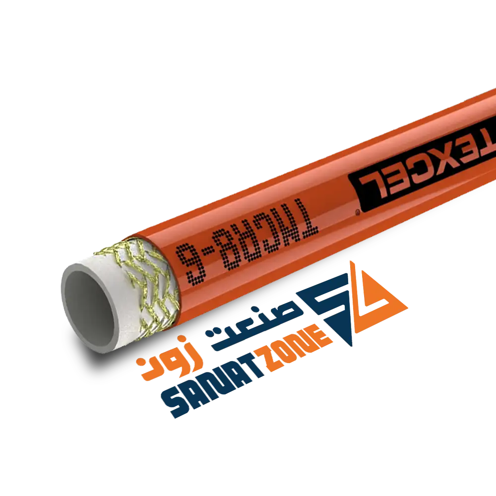 شیلنگ ترموپلاستیک نارنجی دو لا نخ داخل تفلون TEXCEL TNCR8 (280 بار 3/8 اینچ)