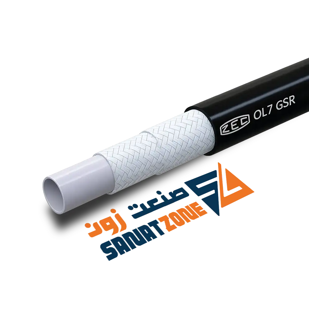 شیلنگ ترموپلاستیک مشکی دو لا نخ داخل تفلونZEC OL7GSR (104 بار 3/16 اینچ)