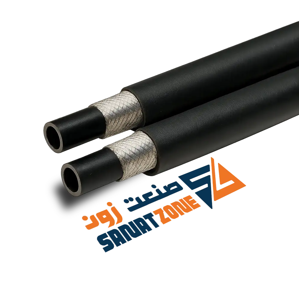 شیلنگ ترموپلاستیک دوقلو مشکی دو لا نخ داخل تفلون PIRTEK 100R7LT-03-03 (210 بار 3/16 اینچ)