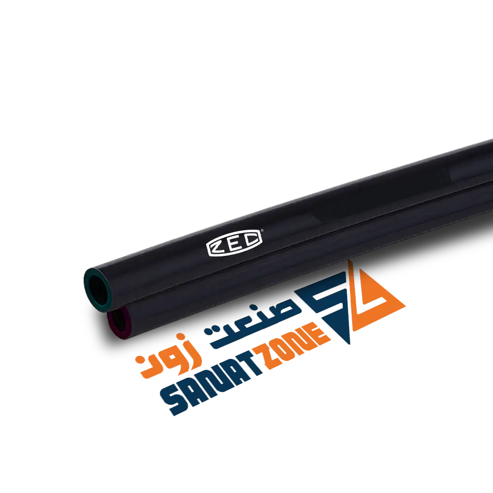شیلنگ پنوماتیک ترموپلاستیک مشکی داخل دوقلو تفلون(مشکی-قرمز) ZEC MA PA12 (DN6 20 بار)