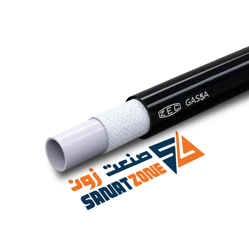 شیلنگ ترموپلاستیک مشکی دو لا نخ داخل تفلون ZEC GAS5A (30 بار 3/16 اینچ)