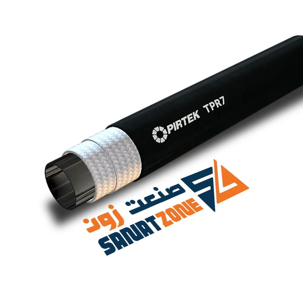 شیلنگ ترموپلاستیک مشکی دو لا نخ داخل تفلون Pirtek tpr7 VE7 (230 بار 1/8 اینچ)